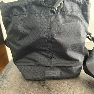 Athleta Black Quilted Messenger Bag